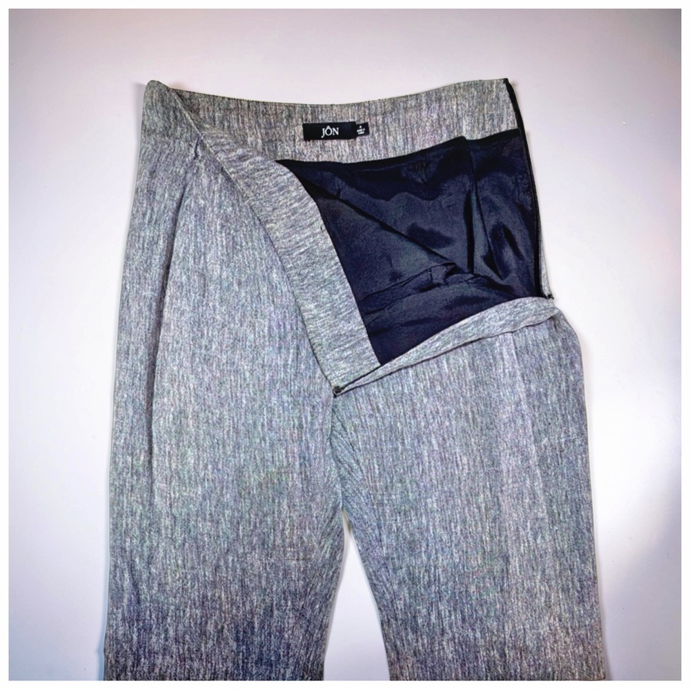 JON Gray Textured Wide-Leg Dress Pants | Size 4 |Tailored | Minimalist Chic - Picture 6 of 10